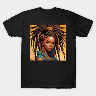 Beautiful Black Girl with Cool Dreads T-Shirt